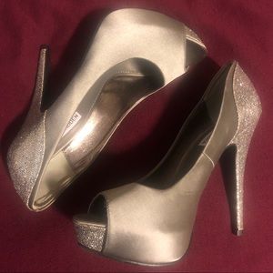 Steve Madden Sequin High Heels silver
